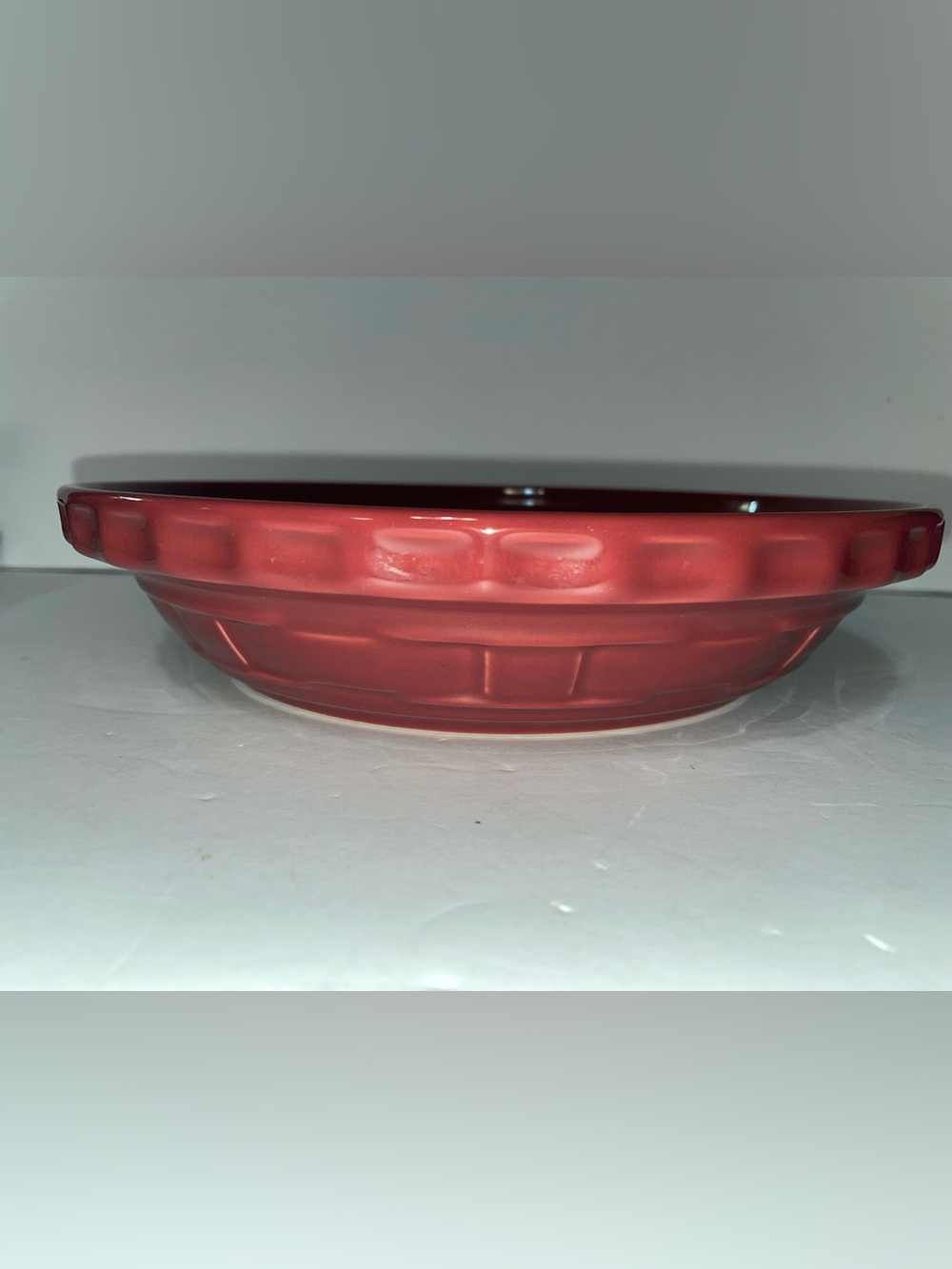 Longaberger Woven Traditions 10.5” Stoneware Pie Plate Paprika Red